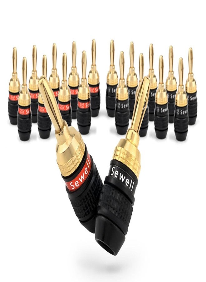 Sewell Deadbolt Banana Plugs 10-Pairs, Gold Plated Speaker Plugs, Quick Connect, Tool-Free, SW-29863-10 - Image 1